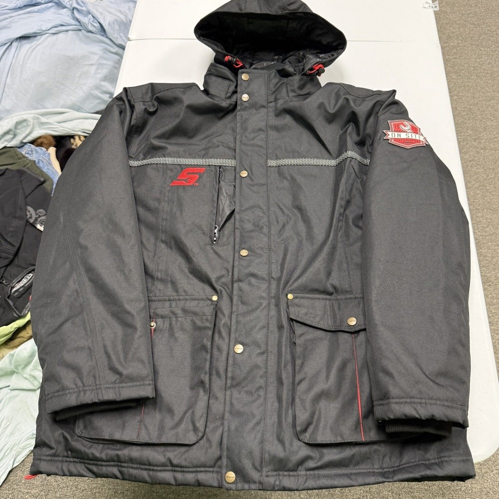 Snap-on Tools Parka Jacket Mens XXL Black Good Heavy Duty Quilted Work Coat